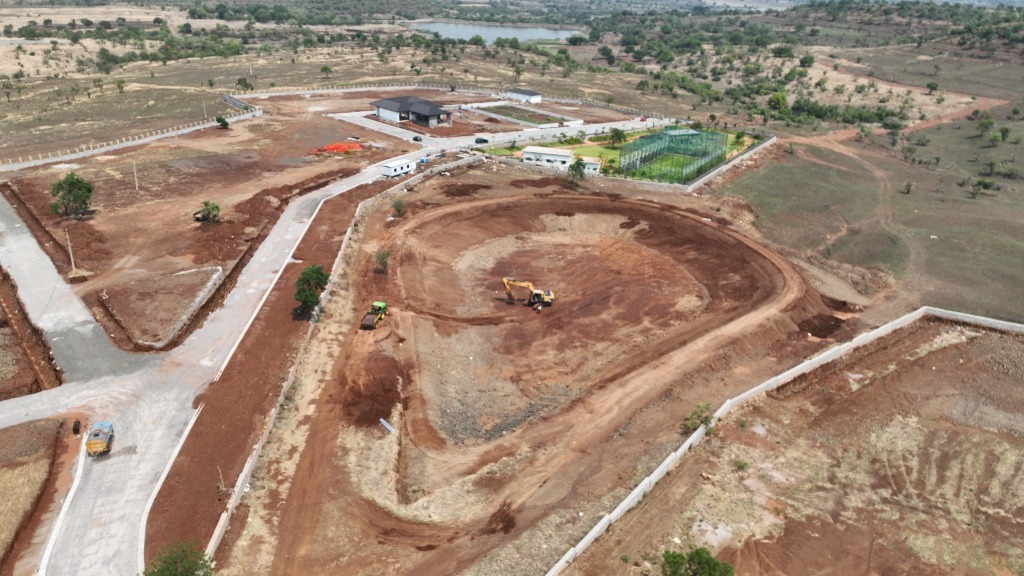 Road network and site excavation progress